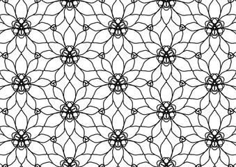 Fototapeta premium Seamless abstract pattern. black and white linear illustration for coloring. Vector coloring book for adult.