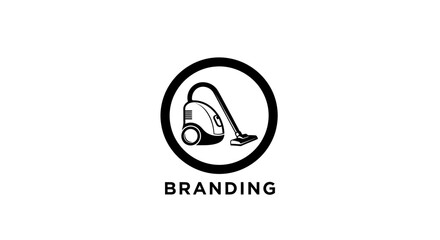 Obraz premium Modern Vacuum Cleaner Logo Design for Cleaning Services, Showcasing Hygiene and Efficiency in Home Care