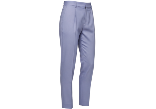 Isolated light blue trousers, elegant formal clothing, modern pants for office professionals