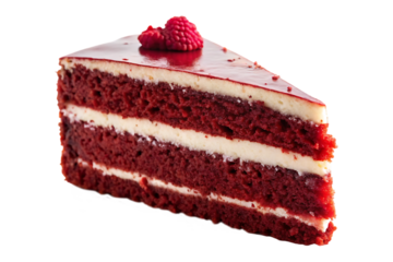 slice of red velvet cake image isolated on transparent