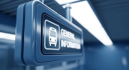 General Information Sign In Public Transportation System, Modern And Clean Design