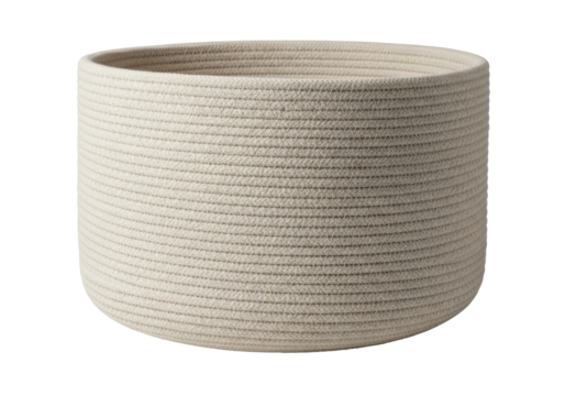 Isolated woven basket for storage, organization, home decor, laundry in light color