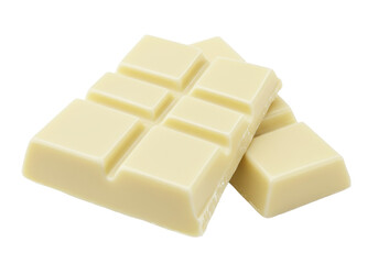 Isolated white chocolate bar, blocks of creamy confectionery sweet snack food treat sugar