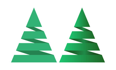 Obraz premium Spruce icons set. Christmas tree. Vector clip art isolated on a white background.