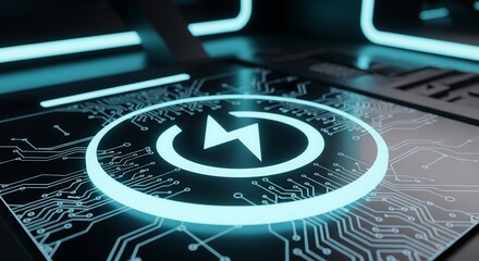 Futuristic Electronic Circuitry Design Depicting Energy Flow And Technological Advancements