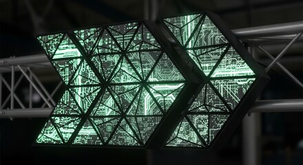 Futuristic Illuminated Arrow Display Symbolizing Digital Transformation And Innovation