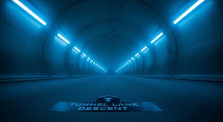 Futuristic Neon Tunnel: A Journey into the Unknown with Perspective and Directional Light
