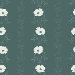 Seamless decorative elegant pattern with flowers. Print for textile, wallpaper, covers, surface. Retro stylization. For fashion fabric.