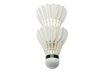 Isolated Badminton birdies piled atop each other for sports competition or indoor gym play