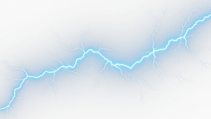 Electric lightning bolt PNG – blue strike power effect on transparent background, perfect overlay for energy