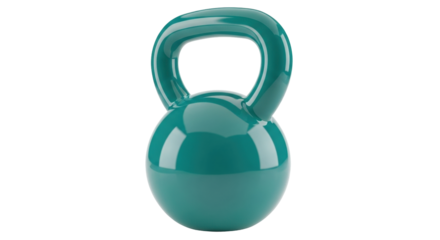 Isolated Teal Kettlebell for Exercise, Strength Training, and Weight Lifting at the Gym