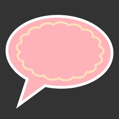 Cute Pastel Speech Bubble Frame, Romantic Conversation Element