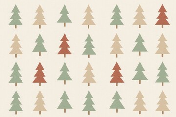 Fototapeta premium Minimalist festive tree pattern background