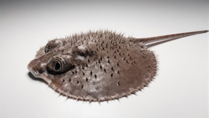 Naklejka premium Thorny Backed Ray - A Unique Marine Creature with Spikes.