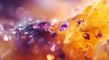 Close-up view of colorful gemstones, highlighting unique textures and sparkling facets, creating a captivating visual experience of natural elegance and beauty