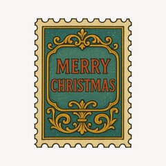 Obraz premium Vintage Christmas postage stamp design.
