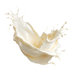 Creamy Splash on White Background - High-Quality Milk or Cream Visual for Designers