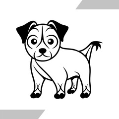 Cute Puppy Dog Outline Coloring Page Illustration.Vector illustration.