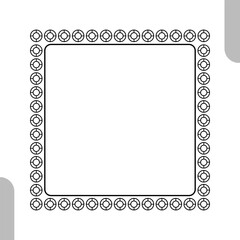 Simple Geometric Circle Pattern Square Frame Border. Vector illustration.