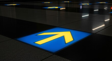 Illuminated Guidance Symbols Offer Directional Assistance, Modern Interior Navigation Features