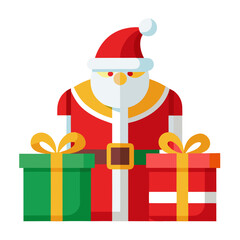 santa claus with gift boxes