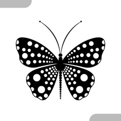 Black polka dot butterfly silhouette illustration