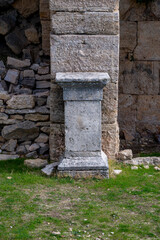 Fototapeta premium Cremna or Kremna (Ancient Greek: Κρῆμνα), was an ancient town in Pisidia. It is situated in the district of Bucak. It stands in a remote valley on a high plateau dominating the ancient Cestrus River