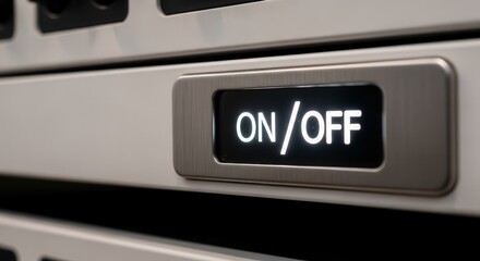 Illuminated On/Off Button Detail on Appliance Panel Showing Powering Functionality