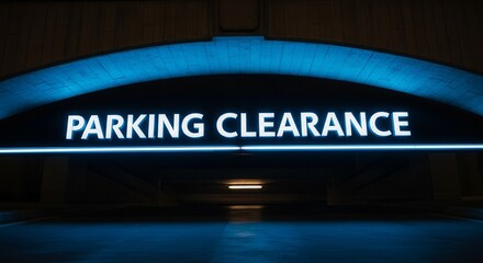 Illuminated Parking Clearance Sign Inside Underground Parking Facilities Entrance