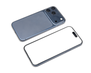 Latest Mobile Phone mockup with transparent screen and back side