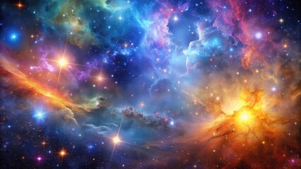Fototapeta premium Cosmic galaxy background with vibrant stars and nebulas