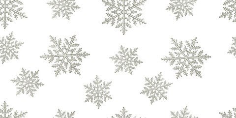 Snowflakes on a white background. Seamless pattern with snowflakes. Vector illustration