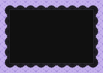 中央レース×蝶&ドット(パープル)