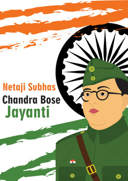 Subhash Chandra Bose Jayanti Vector Image
