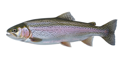 Beautiful rainbow trout isolated on black background for stock photography