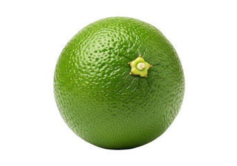 Isolated green lime citrus fruit, fresh vitamin C, sour, juicy, natural, tropical food close-up