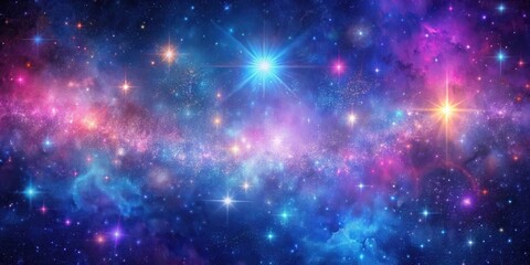 A galaxy background with neon colors