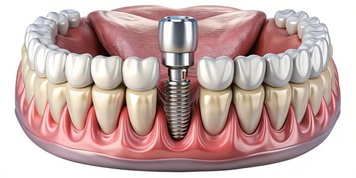 Upper dental implant placement in maxilla area