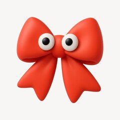 Obraz premium Playful red bow with eyes.