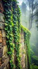 Dense greenery with curled vines and sharp thorns