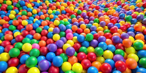 Obraz premium Brightly colored ball pit filled with soft bouncy balls in a vibrant play area