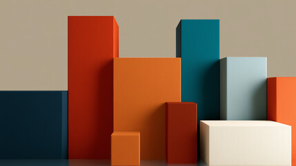 Abstract minimalist blocks arranged in a balanced geometric composition.