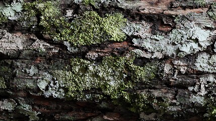 flat bark texture with thin moss patches and micro lichen details, natural rainforest color palette