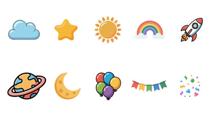 set of child icons for design