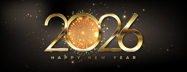 Happy New Year 2026 Greeting Card Background © MH