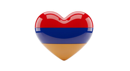Armenian Heart: A vibrant heart symbol, meticulously rendered with the colors of the Armenian flag, representing love for nation.