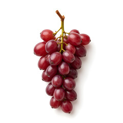 Fototapeta premium Realistic red grape bunch on white background, fresh produce concept