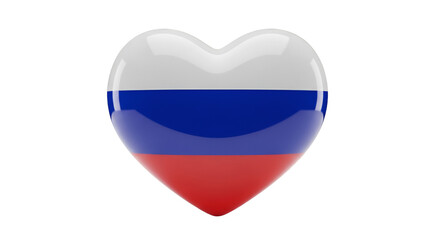 Obraz premium Russian Heart: A stylized heart, colored in the red, white, and blue of the Russian flag. Symbolic of love and patriotism.