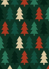 Obraz premium Colorful geometric pine trees pattern