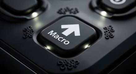 Fototapeta premium Macro Button Close-Up Capturing Detail And Demonstrating Precision In Technology